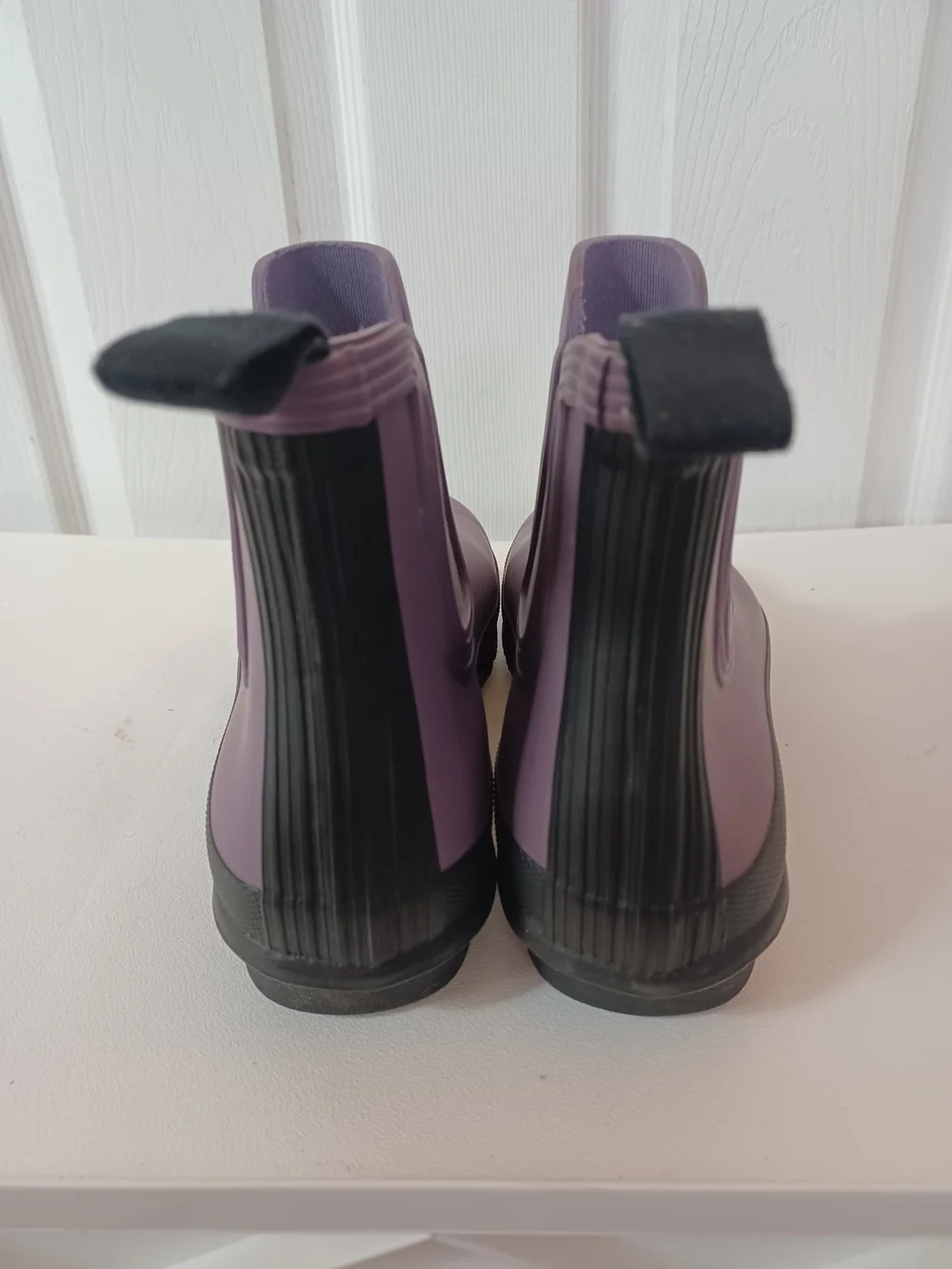 Hunter Original Waterproof Chelsea Ankle Rain Boots Purple Thistle Matte Size 7